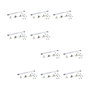 Emuca Lote de 10 pistones para puertas elevables H, 11kg, recorrido 80mm, con enganches, Acero y Plástico, Gris metalizado