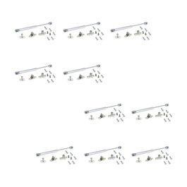 Emuca Lote de 10 pistones para puertas elevables H, 11kg, recorrido 80mm, con enganches, Acero y Plástico, Gris metalizado