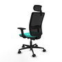 PIQUERAS Y CRESPO Silla de oficina Haches Sincro/Traslack Turquesa y Negro