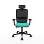 PIQUERAS Y CRESPO Silla de oficina Haches Sincro/Traslack Turquesa y Negro