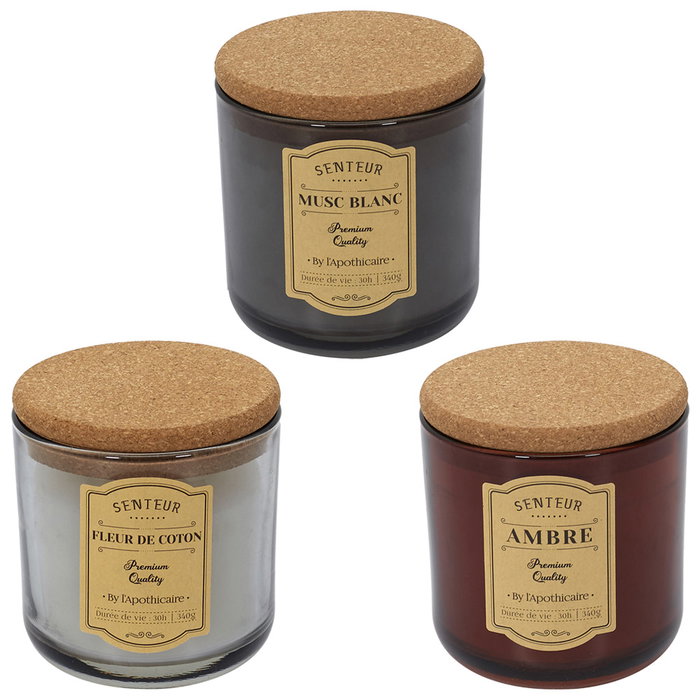 Home Deco Factory Vela Perfumada Apothicaire en Vaso de Vidrio con Tapón de Corcho 270g 35h Home Deco Factory Vela Perfumada Apothicaire en Vaso de Vidrio con Tapón de Corcho 270g 35h
