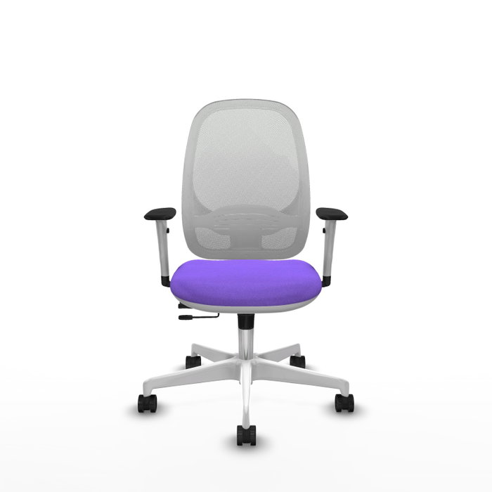 PIQUERAS Y CRESPO Silla de oficina Cilanco con mecanismo Sincro/Traslack, Lila y Blanco