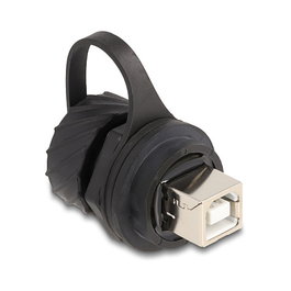 DeLOCK 88004 Conector de cable USB 2.0 Tipo-B hembra a hembra con bayoneta IP68 negro