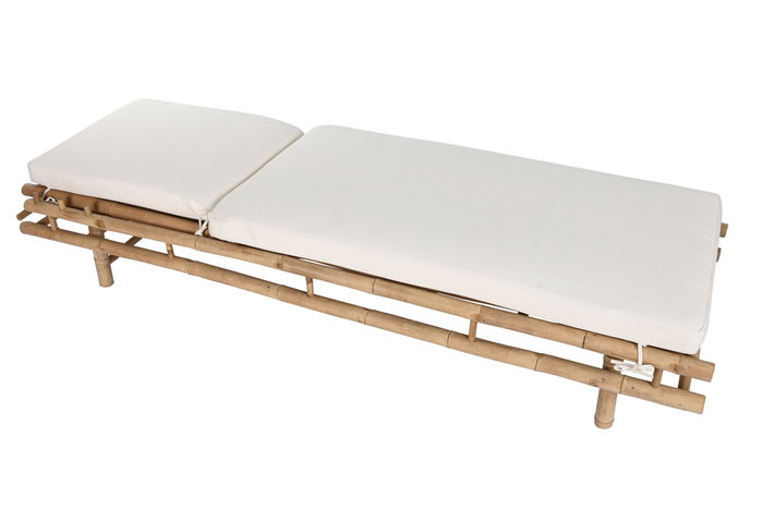 DKD Home Decor Tumbona de Jardín y Terraza con Cojín Desenfundable, Bambú y Algodón, Color Marrón Crudo, 211 x 75 x 36 cm DKD Home Decor Tumbona de Jardín y Terraza con Cojín Desenfundable, Bambú y Algodón, Color Marrón Crudo, 211 x 75 x 36 cm