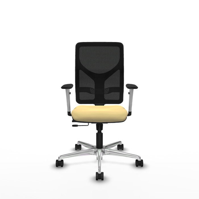 PIQUERAS Y CRESPO Silla de oficina Motilla con mecanismo Sincro/Traslack, Crema y Negro