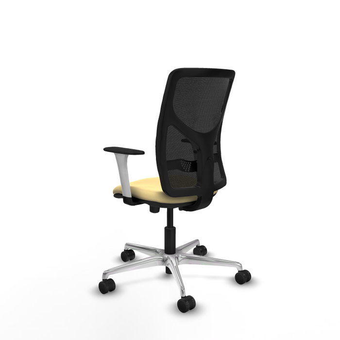 PIQUERAS Y CRESPO Silla de oficina Motilla con mecanismo Sincro/Traslack, Crema y Negro