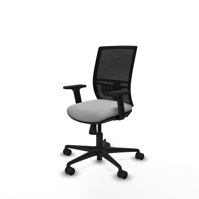 PIQUERAS Y CRESPO Silla de oficina Yunquera con mecanismo Sincro, Gris claro y Negro