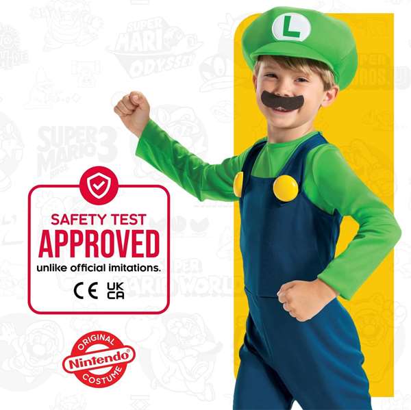 Nintendo Disfraz Luigi Lujo Talla 4-6 Años Nintendo Disfraz Luigi Lujo Talla 4-6 Años