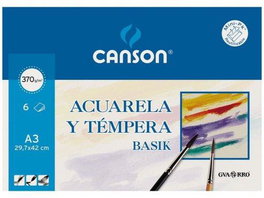 Canson Minipack Acuarela Y Témpera Basik 6 Hojas Liso 29,7x42 cm
