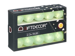 GIFTDECOR Tira LED 10 Bolas Menta Exterior 31x20x6.5 cm (Set de 12)