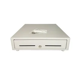 Premier 410 HQ-W Cajón de Efectivo Automático y Manual, Blanco, Acero, con Bandeja, 24V, 4 Compartimentos Billetes, 8 Monedas