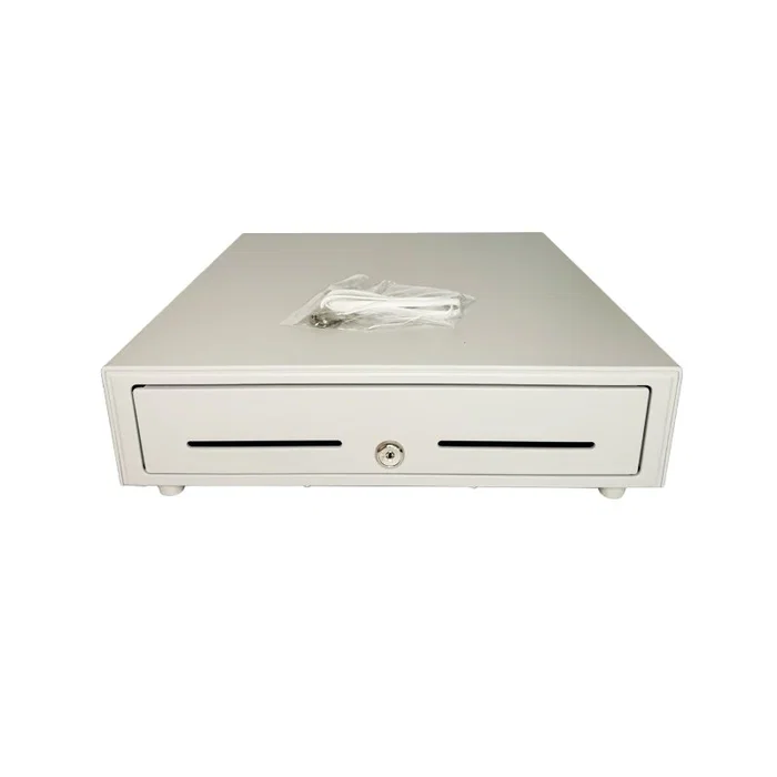 Premier 410 HQ-W Cajón de Efectivo Automático y Manual, Blanco, Acero, con Bandeja, 24V, 4 Compartimentos Billetes, 8 Monedas