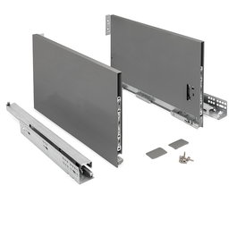 HERRAJES ALK Cajón Qube H250 Extracción Total Antracita/Blanco M350-M500 Cajón 400