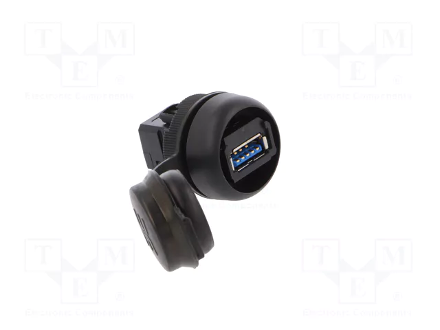 WEIDMÜLLER Conector hembra USB FrontCom Ø22mm IP65 negro WEIDMÜLLER Conector hembra USB FrontCom Ø22mm IP65 negro