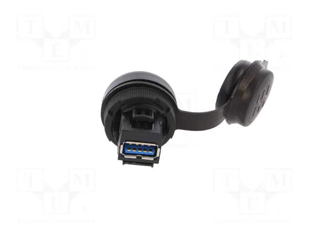 WEIDMÜLLER Conector hembra USB FrontCom Ø22mm IP65 negro WEIDMÜLLER Conector hembra USB FrontCom Ø22mm IP65 negro