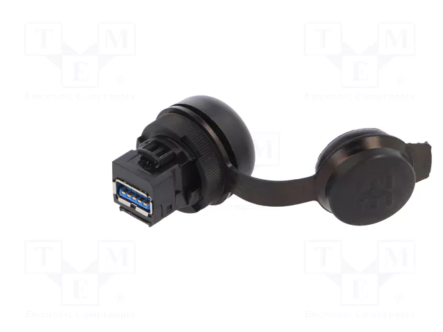 WEIDMÜLLER Conector hembra USB FrontCom Ø22mm IP65 negro WEIDMÜLLER Conector hembra USB FrontCom Ø22mm IP65 negro