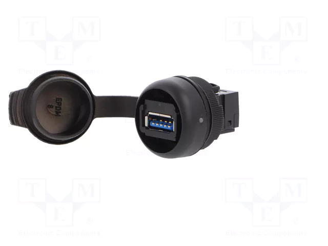WEIDMÜLLER Conector hembra USB FrontCom Ø22mm IP65 negro WEIDMÜLLER Conector hembra USB FrontCom Ø22mm IP65 negro
