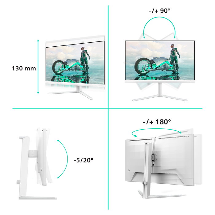 Philips 27M2N3501PA/00 Monitor Gaming 27" QHD Fast IPS 1 ms 260 Hz HDMI DisplayPort Blanco