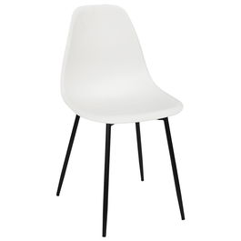 Home Deco Factory Silla Gustav Blanca Estilo Escandinavo Polipropileno Hierro 50,7x45,5xh.84,8cm