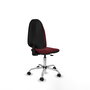 Silla de oficina Algarra con mecanismo Contacto permanente básico tapizada con Similpiel color Granate. Equipada con Base cromada, Sin brazos y Ruedas autofrenantes