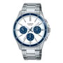 Casio MTP-1374D-7A2VDF con esfera blanca y correa de acero inoxidable