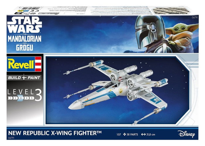 Star Wars The Mandalorian and Grogu Revell Kit de maquetas 1/57 New Republic X-Wing Fighter 22 cm