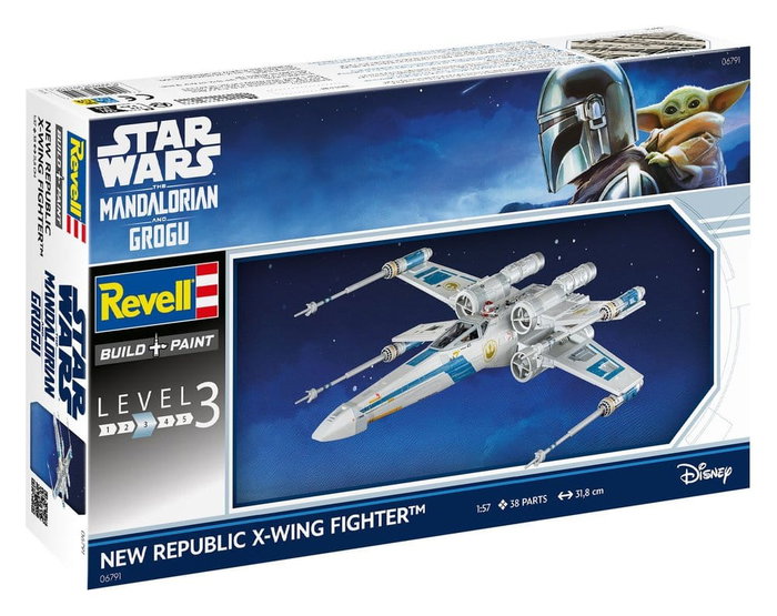 Star Wars The Mandalorian and Grogu Revell Kit de maquetas 1/57 New Republic X-Wing Fighter 22 cm