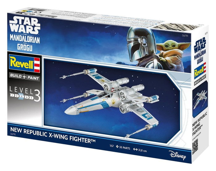 Star Wars The Mandalorian and Grogu Revell Kit de maquetas 1/57 New Republic X-Wing Fighter 22 cm