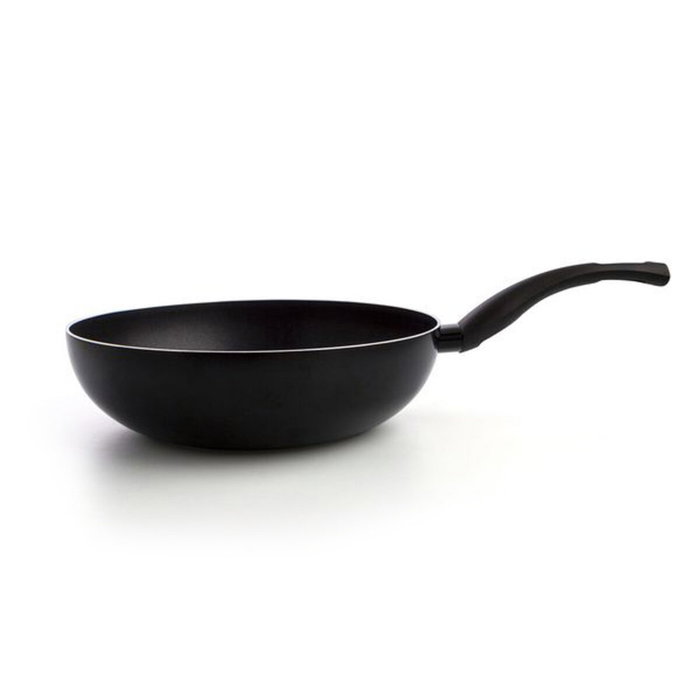 Quid Wok de Aluminio Estampado Hydra 28 cm Negro