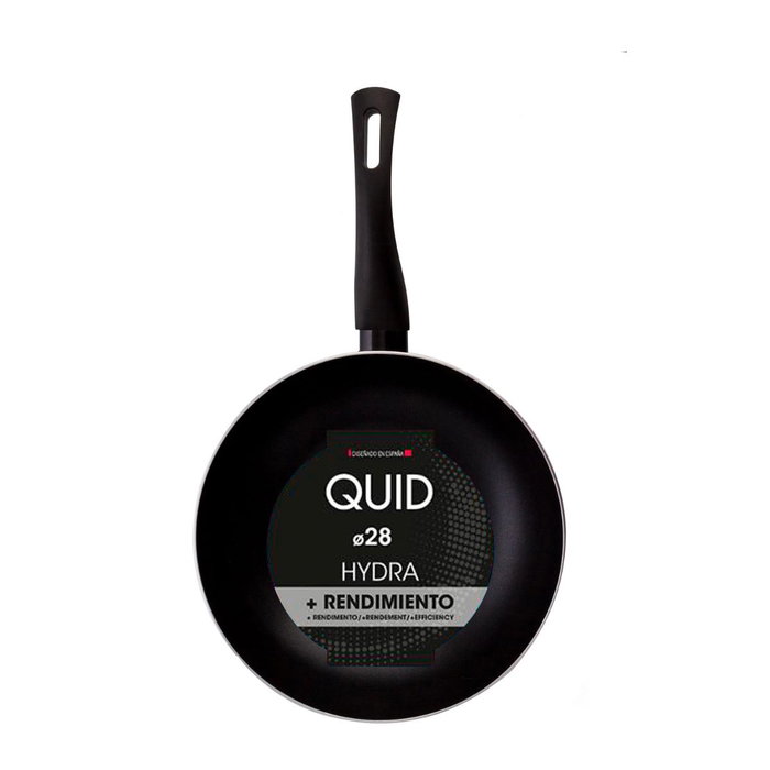 Quid Wok de Aluminio Estampado Hydra 28 cm Negro
