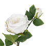 Flor Rosa Blanco Pvc-Tejido Decoración 69 cm (Set de 24)
