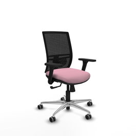PIQUERAS Y CRESPO Silla de oficina Yunquera Rosa con mecanismo Sincro