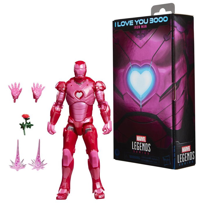 Hasbro Marvel Legends Series I Figura de Iron Man 'I Love You 3000' Edición Especial con Corazones - 15 cm (6") Articulada con Accesorios