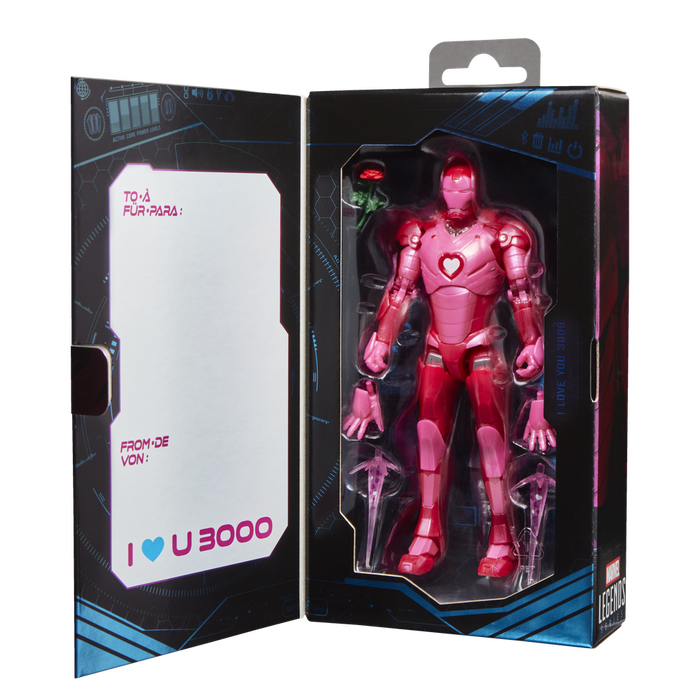 Hasbro Marvel Legends Series I Figura de Iron Man 'I Love You 3000' Edición Especial con Corazones - 15 cm (6") Articulada con Accesorios