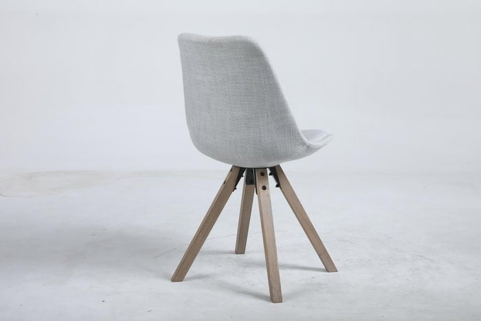DKD Home Decor Silla de Roble y Poliéster Gris Claro