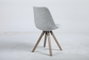 DKD Home Decor Silla de Roble y Poliéster Gris Claro