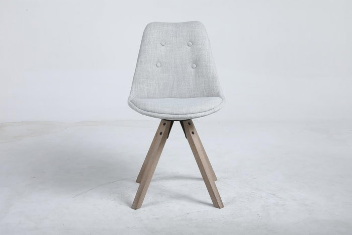 DKD Home Decor Silla de Roble y Poliéster Gris Claro