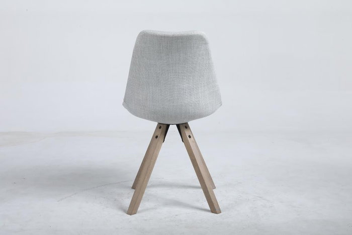 DKD Home Decor Silla de Roble y Poliéster Gris Claro