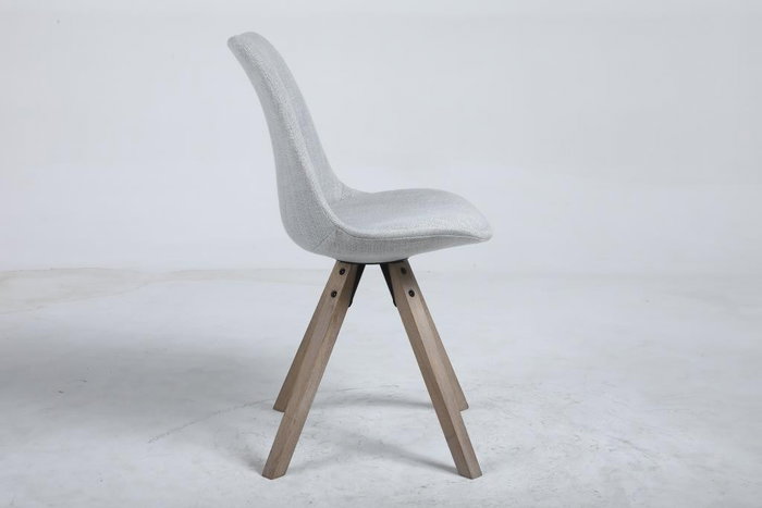 DKD Home Decor Silla de Roble y Poliéster Gris Claro