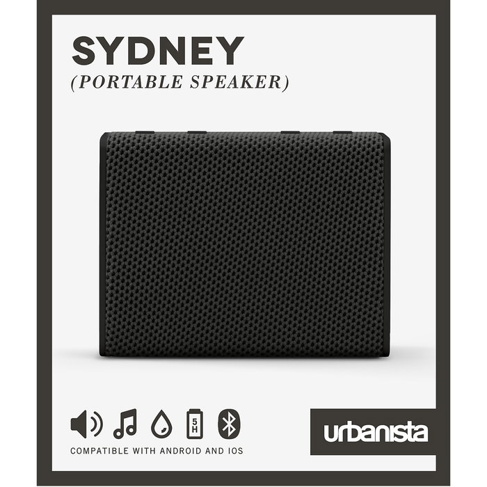 Urbanista Altavoz Portátil Sydney Bluetooth Negro 5 horas de Autonomía IPX5