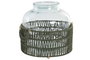 DKD Home Decor Portavelas de Cristal y Nylon Verde