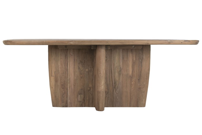 DKD Home Decor 2c24 Mesa Comedor Moderno Natural Teca Reciclada 110 x 78 x 220 cm