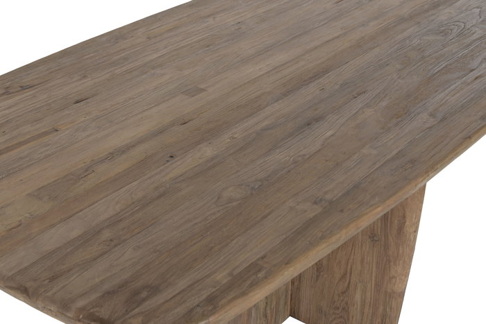 DKD Home Decor 2c24 Mesa Comedor Moderno Natural Teca Reciclada 110 x 78 x 220 cm