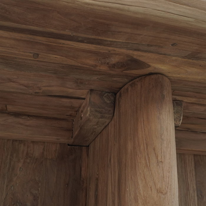 DKD Home Decor 2c24 Mesa Comedor Moderno Natural Teca Reciclada 110 x 78 x 220 cm