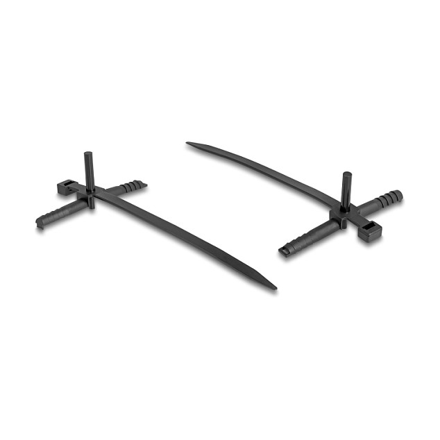 DeLOCK 18914 Bridas adherentes para cables con taco 150 x 7 mm negro 100 unidades