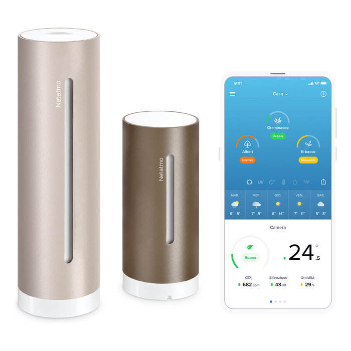 NetAtmo NWS-S-EC Estación Meteorológica Inteligente de Interior y Exterior, 2da Generación, Color Arena, Funciona con Apple HomeKit, Alexa y Google Assistant