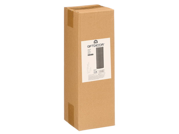 Giftdecor Jarrón Aparentza Cilíndrico de Acrílico Negro 12x40 cm (Set de 12)