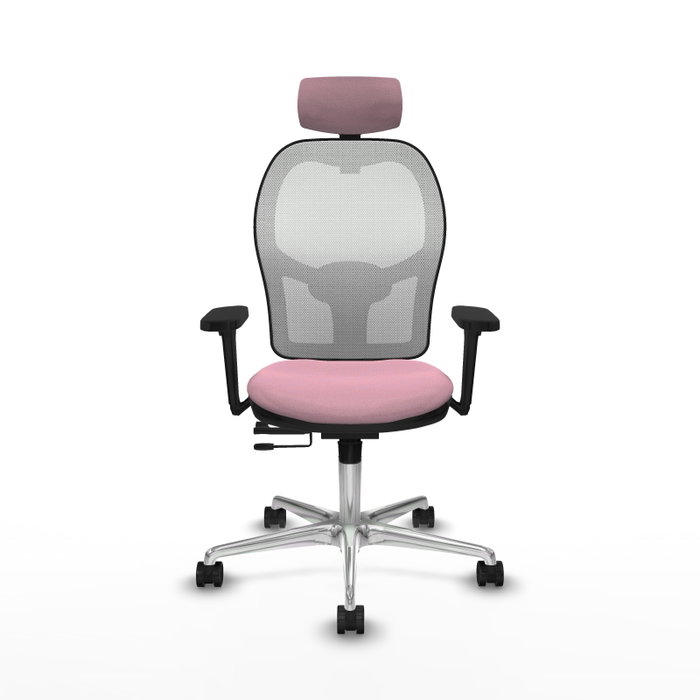 PIQUERAS Y CRESPO Silla de oficina Jorquera con mecanismo Sincro/Traslack, Rosa y Blanco PIQUERAS Y CRESPO Silla de oficina Jorquera con mecanismo Sincro/Traslack, Rosa y Blanco