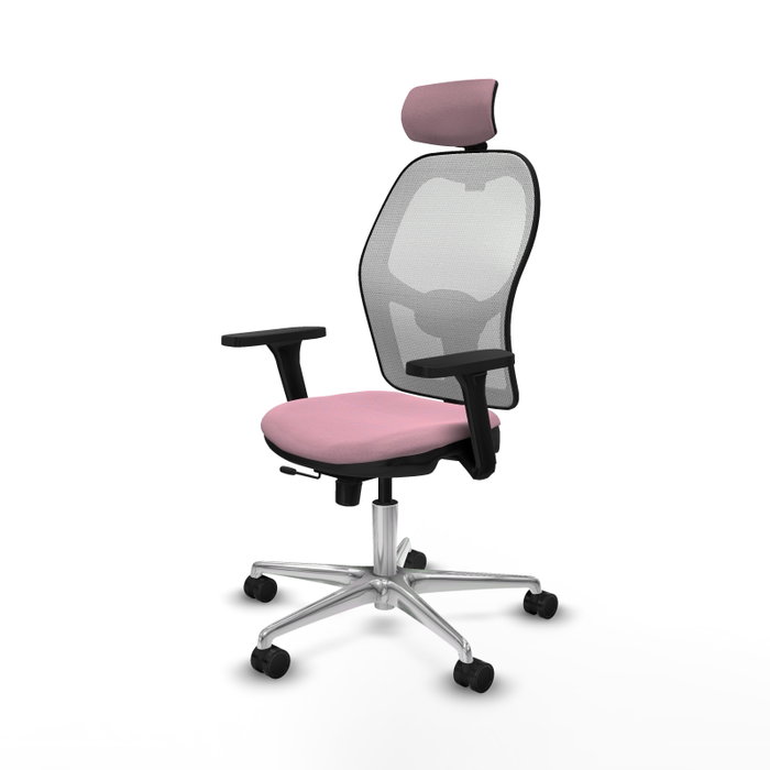 PIQUERAS Y CRESPO Silla de oficina Jorquera con mecanismo Sincro/Traslack, Rosa y Blanco PIQUERAS Y CRESPO Silla de oficina Jorquera con mecanismo Sincro/Traslack, Rosa y Blanco