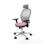PIQUERAS Y CRESPO Silla de oficina Jorquera con mecanismo Sincro/Traslack, Rosa y Blanco